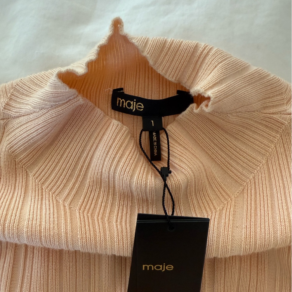 Maje Cropped Ribbed Knit top - Picture 4 of 5